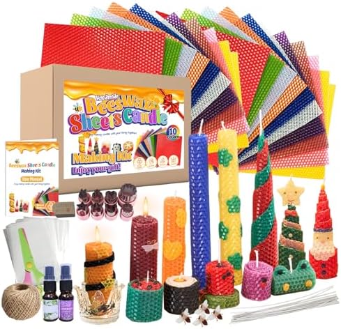 Beeswax Candle Making Kit for Kids, DIY 100% Pure Colorful Beeswax Sheets
