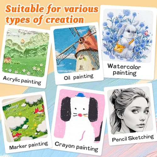 ESRICH Small Stretched Canvas for Painting 6x6 inch, 2/5''Profile Art Primed 6 Pack Canvases for Painting, Cotton Small Professional Blank Paint Canvas for Kids and Art Supplies, for Acrylics, Oils.