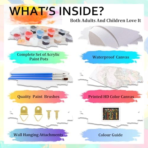 Book Paint by Numbers Kit for Adults Flowers Paint by Numbers for Adult