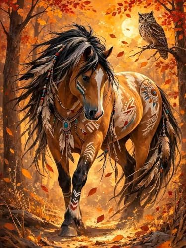 Diamond Art Kits for Adults,Horse Diamond Painting Kits for Beginners