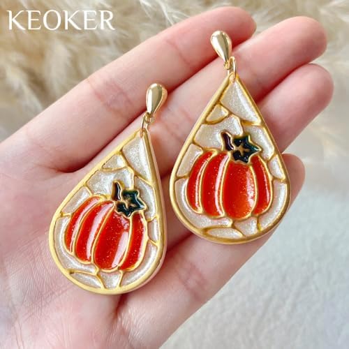 Keoker Fall Polymer Clay Cutters, 5 Shapes Enamel Style Fall Clay Earring Cutters, Pumpkin Polymer Clay Cutter Fall