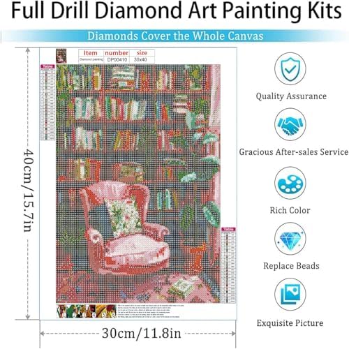 ARPADAMO Diamond Art Kits for Adults,5D Books Diamond Painting DIY Vintage Boho Diamond Art Diamond Painting Kits for Adult,Round Full Drill Diamonds, Diamond Art Kits for Home Decor-12x16inch