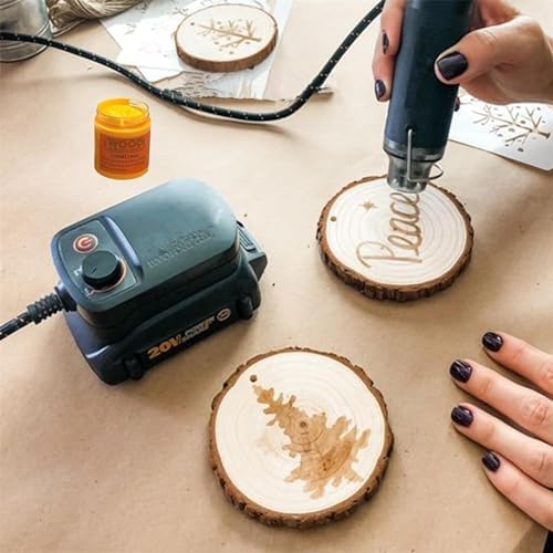 JAJADO 3 Jars Wood Burning Paste with 2 Squeegee, 4 OZ Wood Burning Gel Etching Cream Heat Activated Paste for Craft Wood Slice, Denim, Canavas, Wood Burning Marker Pen DIY Art Craft Tool