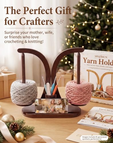 SPEENSUN Tangle-Free Magnetic Double Yarn Holder for Crocheting