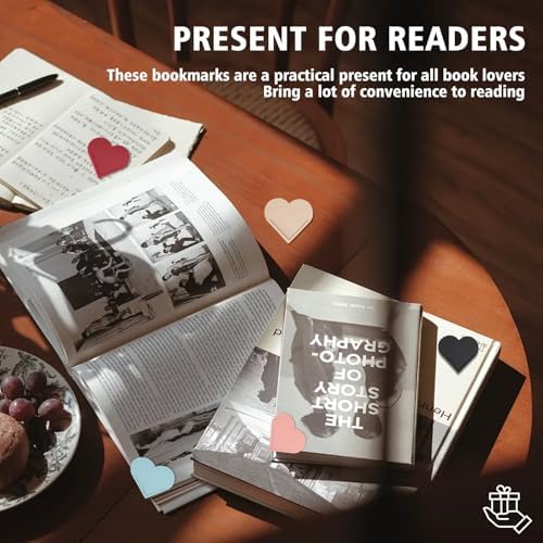 6 Pcs Leather Heart Bookmarks, Page Corner Bookmarks for Women