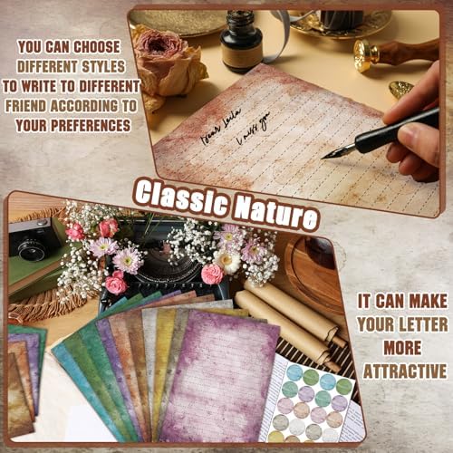 TaoBary 160 Pcs Vintage Stationery Paper and Envelopes Set, 8.25 x 5.5''