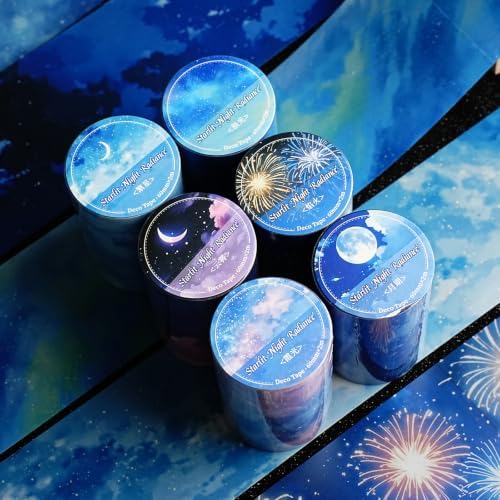 PET Tape Stickers for Journaling Supplies,Starry Stickers for Scrapbooking
