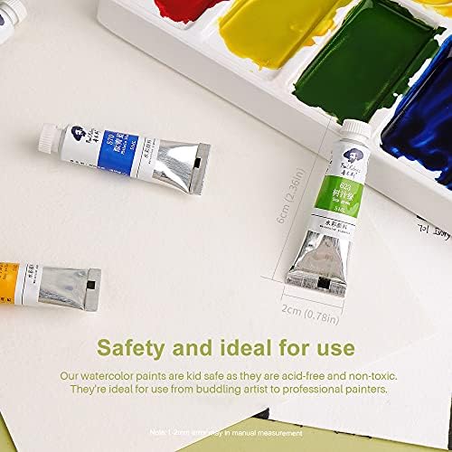 Paul Rubens Watercolor Paint Tube Set, 36 Vibrant Rich-Pigmented Colors