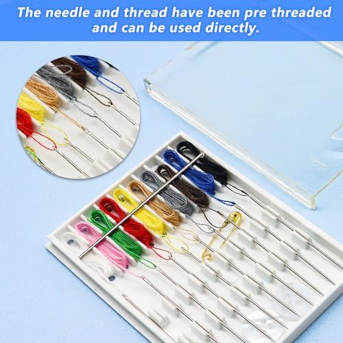 Yasdyri 10 Boxes Quick Fix Sewing Kit with Needles and Thread Box