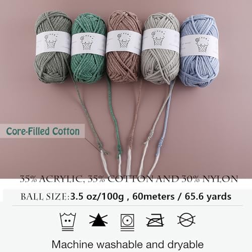 Soft 100g Nylon Cotton Acrylic Blend Yarn for Crocheting & Knitting - Perfect for Dolls, Bags, Hats, Blankets (Cool Grey)