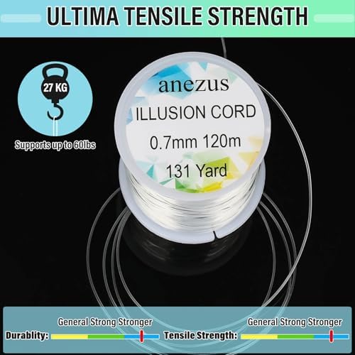 Anezus Fishing Wire for Hanging, Clear Fishing Line Invisible String Strong Monofilament Line for Hanging Decorations and Crafts