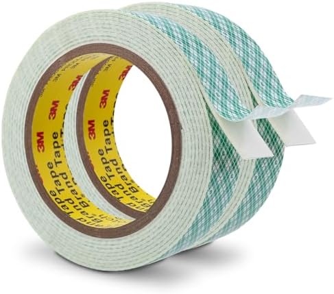 3M Double Sided Foam Tape 1" x 10Ft 2 Pack White