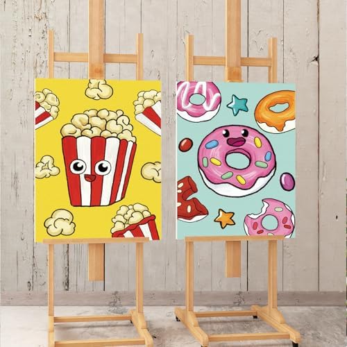 Louise Maelys 12Pack Pre Drawn Canvas to Paint for Kids,Fruit Food