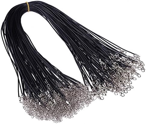 Paxcoo 50Pcs 18" Black Waxed Necklace Cord for Jewelry Making (Pack of 2)