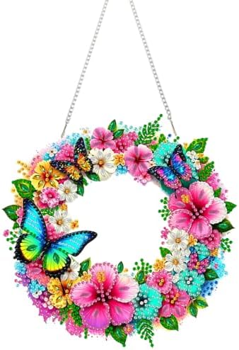 RYMILIE Hanging Diamond Art Kits for Adults Floral Butterfly