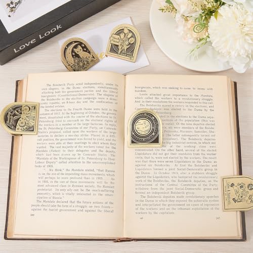 CRASPIRE Planet Star Journal Metal Clip Vintage Travelers Notebook Book Bill Binder Clips Holder Alloy Antique Bronze Decorative Travelers for TN Travelers Art Reading Decoration Accessories