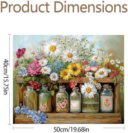 JATOK Paint by Numbers Kit for Adults, Flower, 16 x 20 in / 40 x 50 cm