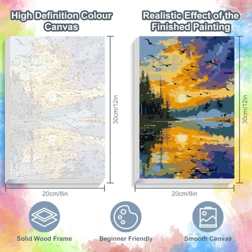 Landscape Framed Paint by Numbers Kit for Adults Beginner 8x12 inch