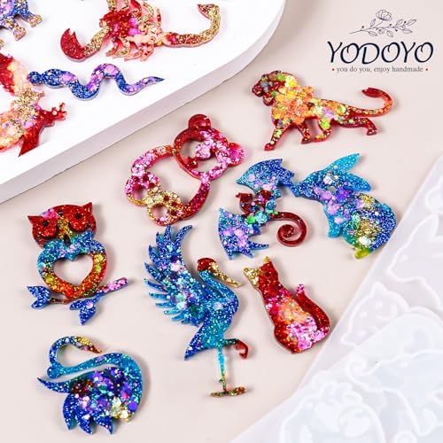YODOYO Resin Earring Molds with Holes 3pcs Animal Shape Jewelry Resin Molds