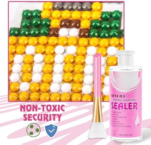 Diamond Painting Sealer 284ML with Brush 2 Packs, Diamond Art Sealer Kits