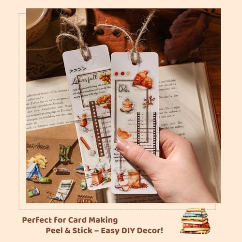 Vintage Food Stickers for Scrapbooking – 320+ Transparent PET Dessert, Coffee, Cake & Bread Stickers for Journaling, Junk Journal Supplies, Kids DIY Crafts, Baking & Camping Decoration