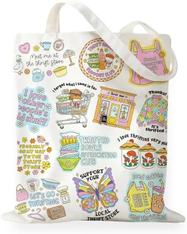 Canvas Tote Bag Gifts for Women Music Dance Sewing Lovers, Double-Sided Print Bags