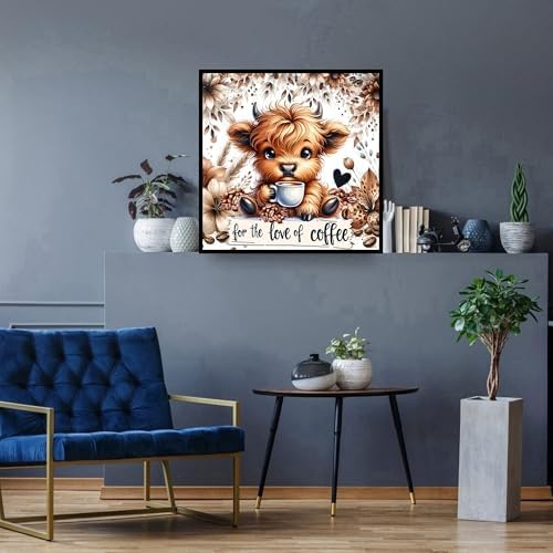 Zythron Cow Diamond Art Kits for Adults,Highland Cow Diamond Painting Kits