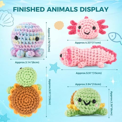 Zummipals Crochet Kit for Beginners Crochet Set w Step-by-Step Video Guides