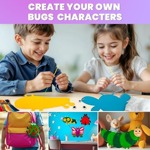 Sewing Kit for Kids Ages 4-8 - 12 Beginner DIY Kids Sewing Crafts Ages 5-8
