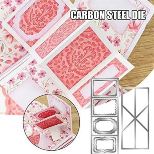 Scrapbooking Die-Cuts for Card Making, Christmas Metal Cutting Dies, Paper Craft Punch Template, Background Embossing Stencils, DIY Album Décor (Pop Up Card- 12.3x16.7cm)