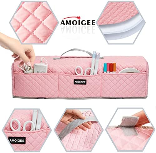 AMOIGEE Padded Dust Cover for Criicut Maker 4, Maker 3, Maker, Explore 4, Explore 3, Explore Air 2, Protective Machine Cover with Handle, Storage Pockets for Craft Accessories and Suppliers