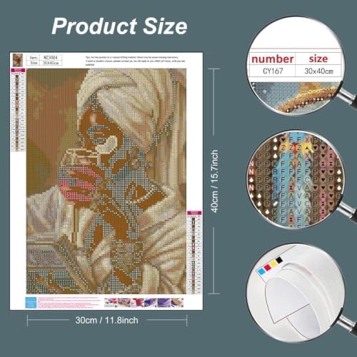 WNPOKN Woman Diamond Art Kits for Adults 12x16inch