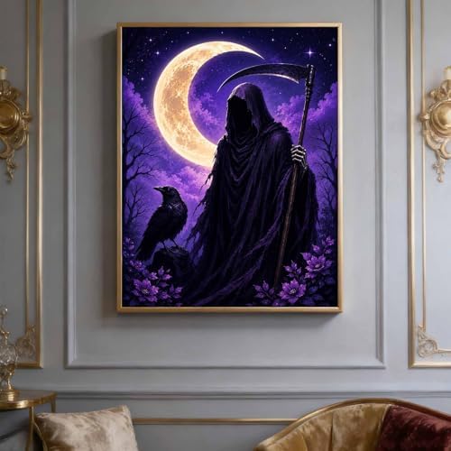 TOPCLTV Grim Reaper Diamond Art Kits for Adults, Halloween Diamond Painting