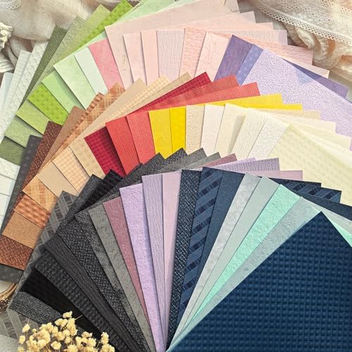 60 Unique Sheets A5 colorful Textured Scrapbook Paper