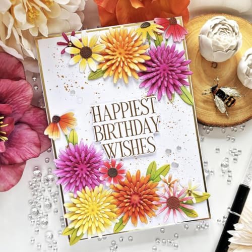 Cutting Dies Metal Stencils Scrapbooking Tools DIY Embossing Template for Paper Card Making Album Arts Crafts Supplies (Flower Set-20.4x10.1cm)