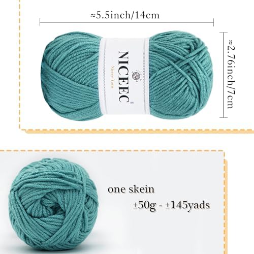 NICEEC 300g Soft Assorted Colors Yarn 100% Acrylic 870yds -Series 16