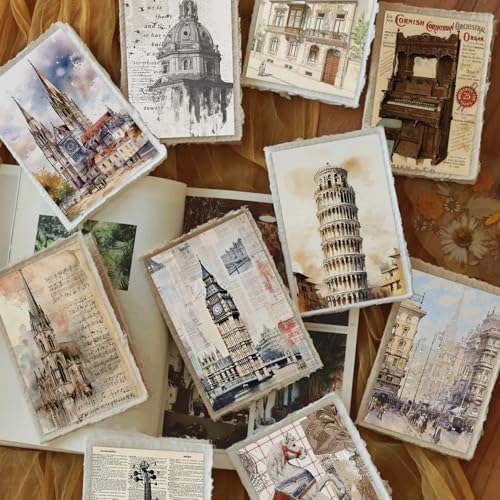300 Pcs Vintage Aesthetic Washi Stickers Book - 6 Daily Life Scenery Themes Scrapbook Stickers Set for Journaling, Bullet Journal, Art Diary, Planner Notebook, Craft Gifts for Creatives