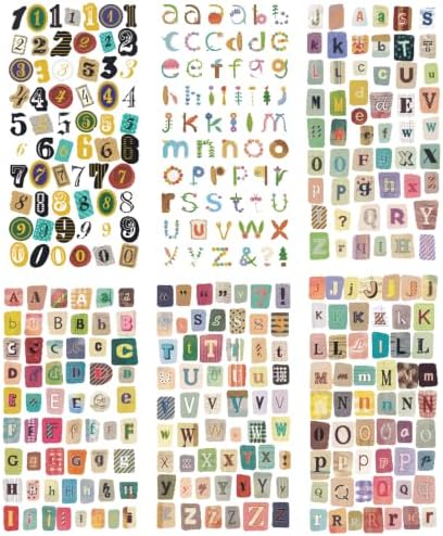 Letter Stickers 1388PCS Alphabet Sticker Scrapbook Supplies (Set A 1388PC)