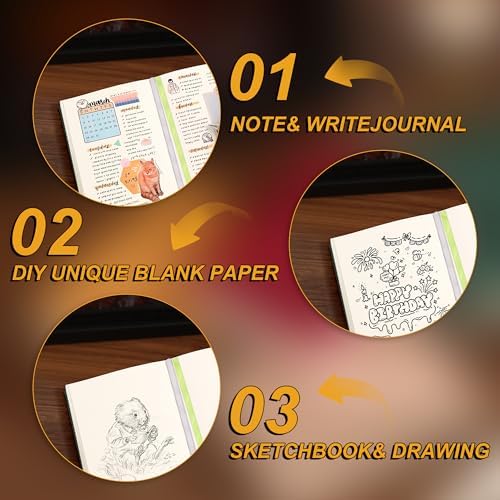 Thick Blank Journal Notebook 400 Pages 3.9 × 5.5 No Lines Soft Leather Pocket Blank Notebook for Women Drawing Book Memo Writing Sketch Diary Notebook Upgrade Page (dark green)