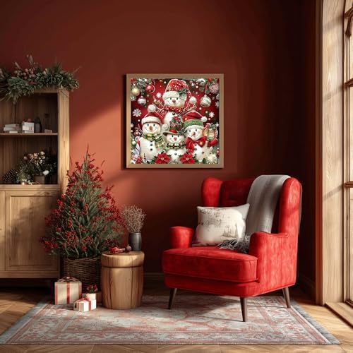 Snowman Paint by Numbers Kit for Adults, Paint by Number Canvas for Adults