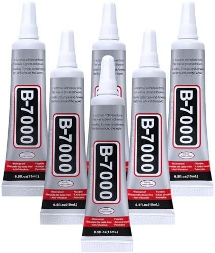 FITTDYHE 6PCS Jewelry Glue - 15ML/0.5fl oz Clear DIY Craft Glue for Rhinestones, Waterproof Strong Bond Adhesive for Phone Repair, Nail Art, Shoes, Fabric, Metal, Glass