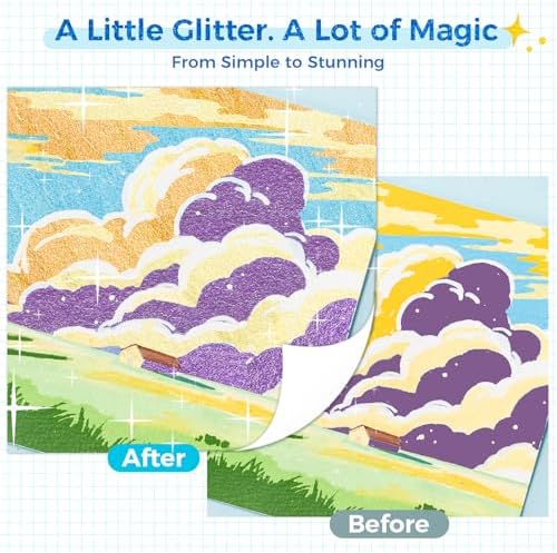 Ohuhu Acrylic Glitter Markers 24 Colors Fine Tip for Painting Coloring