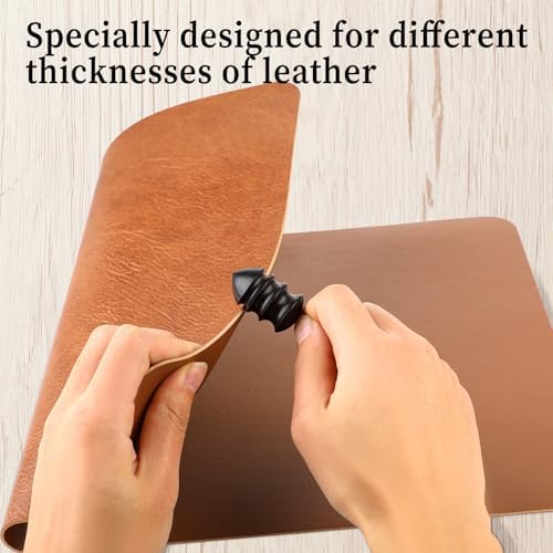 2PCS Leather Burnisher Bits, Leather Working Tools Leather Edge Burnish Kit Wood Leather Edge Burnisher Tool for Burnishing Leather Craft Hand Making