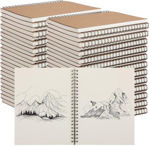 PerKoop 2 Pcs 8.5"x11" Spiral Sketch Books Sketch Pads, White