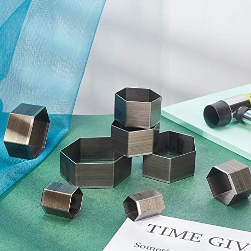 PH PandaHall 8 pcs High Carbon Steel One Hole Hollow Punch Cutter Set, 8 Sizes Hexagon Leather Die Cutter Tool Cutting Punching Die for Handmade DIY Leather Craft, Not Regular Hexagon