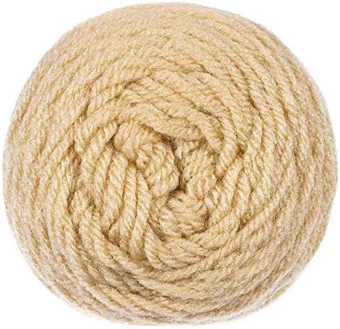 Craft County Size 4 (Medium) 100% Acrylic Fiber Yarn – Variety of Color and Pattern Options – for Crochet, Knitting, and Weaving (Buff)