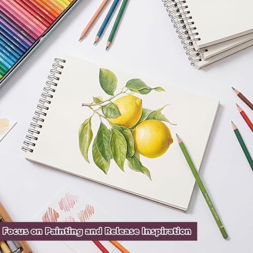 4 Pack Small Sketch Books, 5.5 × 8.5 in, Spiral Bound, Pink | 100gsm Acid-Free Paper, 30 Sheets Each, Dry Media Use, Flat-Lay Top Spiral, Portable for Travel And Class