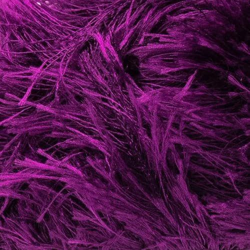 Estako Eyelash Yarn, Soft Fuzzy Faux Fur for Crochet and Knitting, Purple