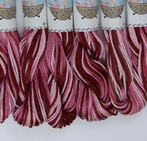 KCS Big skeins of 25 Meters Size 25 Color Variegated Cross Stitch Stranded Threads,6 skeins,99