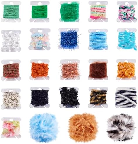 20 Colors Embellishments Assorted Novelty Yarn Odd Crochet Art Yarn Handmade Vintage Textile for DIY Jewelry Making Junk Magazines Coaster Knitting
